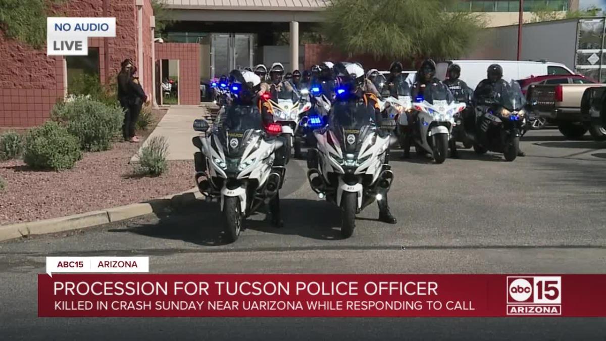 Procession for Tucson police officer killed in crash on Sunday