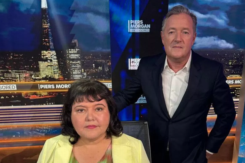 Piers Morgan and Fiona Harvey ahead of the show