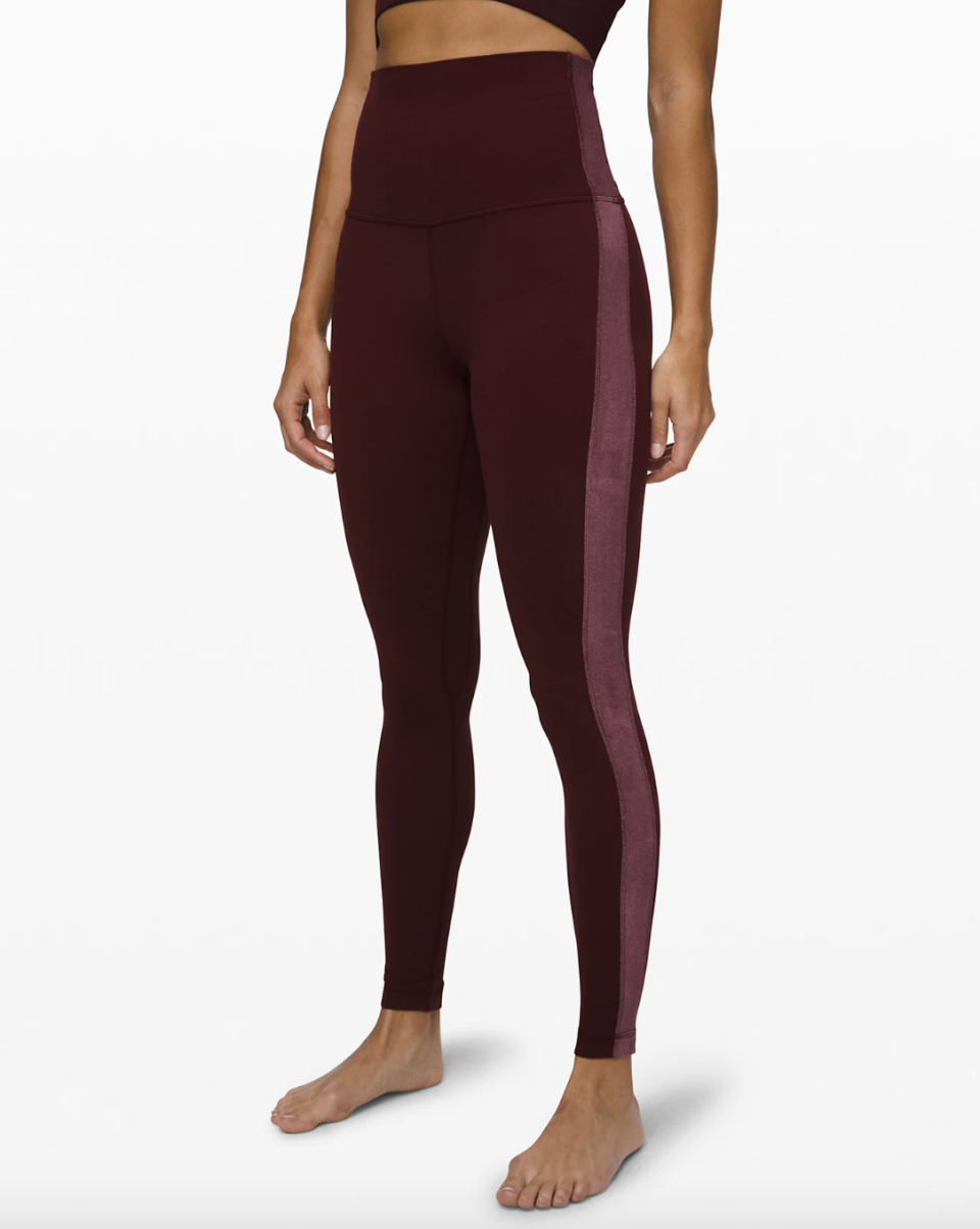 Align Super High-rise Pant 28” velvet in garnet 