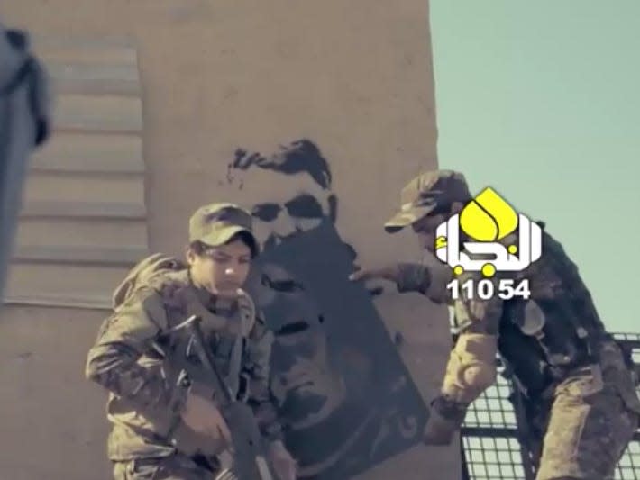 A still from a music video made about Ghassem Soleimani.