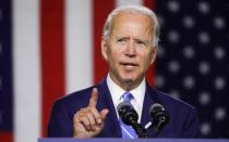 Democratic U.S. presidential candidate Biden speaks at campaign event in Wilmington, Delaware