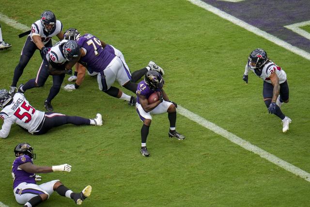 Ravens beat Texans 25-9, but running back J.K. Dobbins leaves in 3rd  quarter with lower leg injury - Washington Times