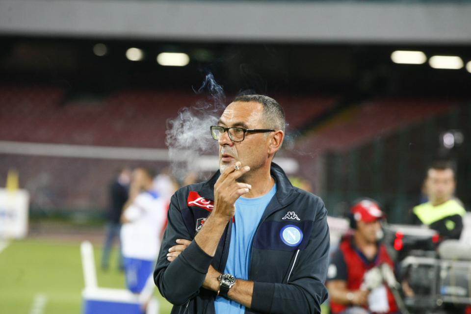 Sarri would often puff away on the touchline in Italy.