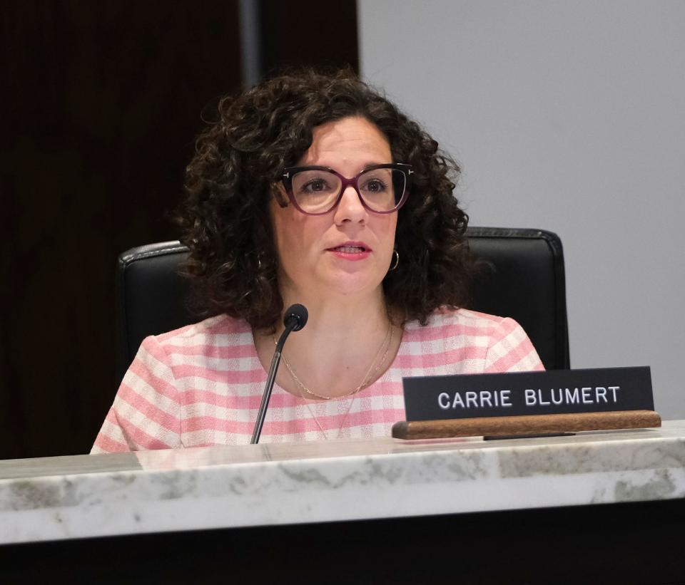 Oklahoma County Commissioner Carrie Blumert is shown during a 2023 meeting.