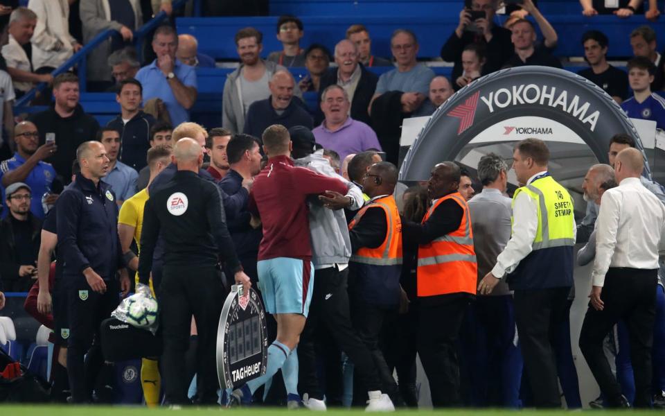 Chelsea and Burnley's players clashed in the tunnel at the end of the match - PA