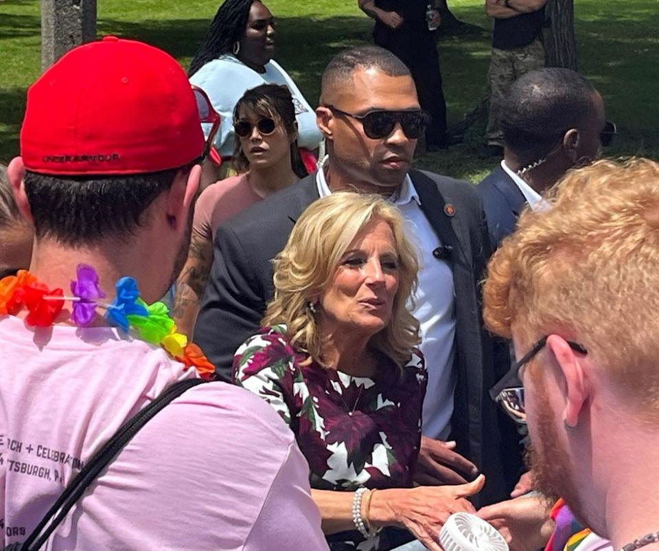 Pittsburgh LGBTQ Pride festival surprise FLOTUS visit press pool writer Christopher Wiggins