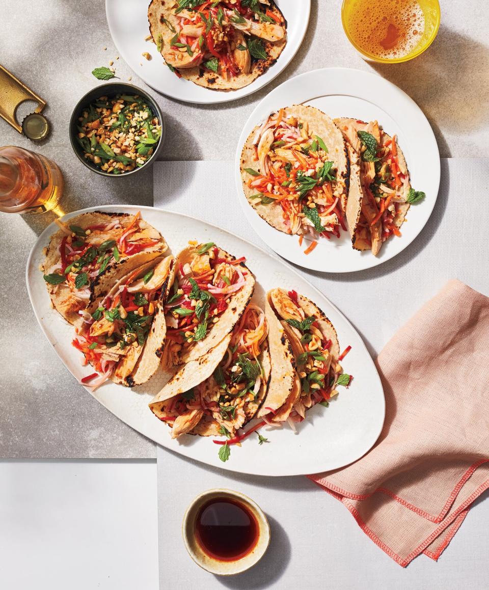 Summer Tacos With Scallion-Peanut Relish