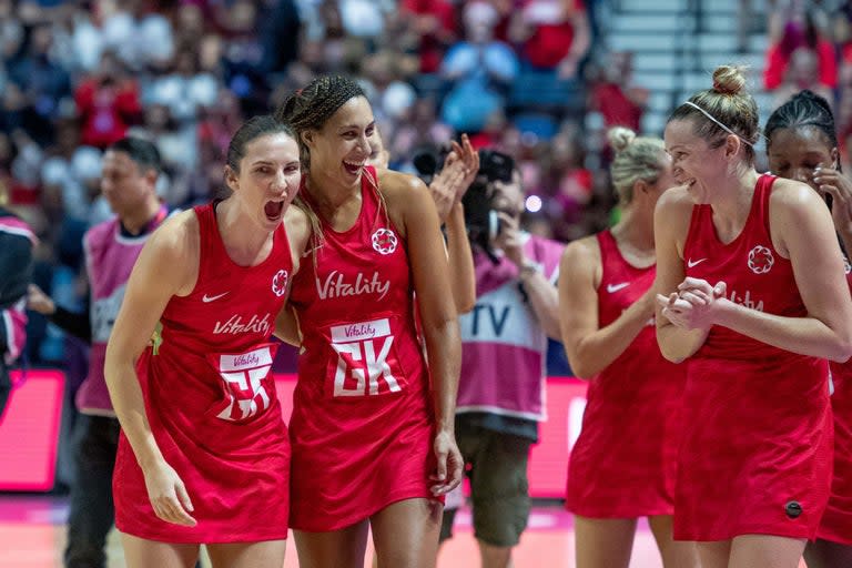 Geva Mentor believes England’s third-place finish at the World Cup can be a turning point for netball in the UK.Tracey Neville’s side claimed the bronze medal in Liverpool on Sunday after beating South Africa 58-42.England had been tipped as possible winners for the first time and the squad admitted they were gunning for gold as hosts.In the end, the Roses fell just short, but Mentor (above, left), who was playing in her fifth World Cup, believes this is still a turning point for the sport here.“I’ve never been a part of something like this before,” said the 34-year-old.“It was important after winning Commonwealth Games gold last year that we continued [improving]. We didn’t just want it to be a one-off.“I think this has to have a positive effect [on netball in England]. So many people are talking about it and so many people are getting involved. “After the Gold Coast last year, we really wanted to make sure we were consistent and kept the sport in a good light. I think what we’ve managed to do throughout this tournament.”