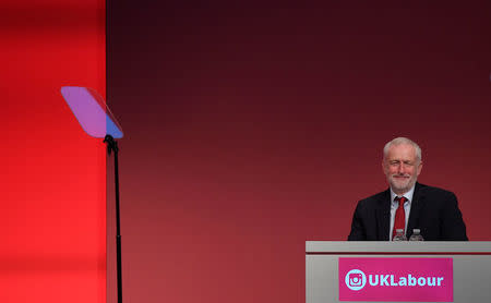 Britain's opposition Labour Party leader Jeremy Corbyn listens to speeches at the Labour Party Conference in Brighton, Britain, September 26, 2017. REUTERS/Toby Melville