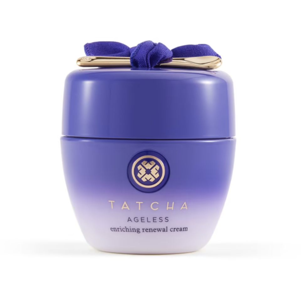 <p><strong>Tatcha</strong></p><p><strong>$146.25</strong></p><p><a href="https://go.redirectingat.com?id=74968X1596630&url=https%3A%2F%2Fwww.tatcha.com%2Fproduct%2Fageless-enriching-renewal-cream%2FRENEWAL-CREAM.html&sref=https%3A%2F%2Fwww.harpersbazaar.com%2Fbeauty%2Fskin-care%2Fg37611110%2Ftatcha-black-friday-2022-sale%2F" rel="nofollow noopener" target="_blank" data-ylk="slk:Shop Now" class="link ">Shop Now</a></p><p>Ideal for dry and mature skin, this peony flower and gardenia fruit extract-infused moisturizer minimizes fine lines and wrinkles while nourishing and supporting the skin barrier.</p>