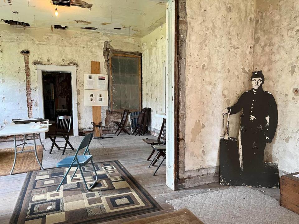 The front parlor leads to a dining room at the Gustave Koerner House, which is being restored for use as a museum and education center at 200 Abend St., near downtown Belleville.