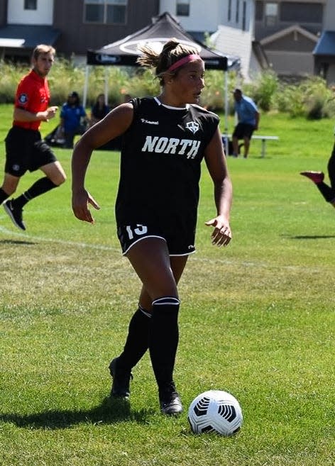 Norwayne junior Shelby Vaughn playing for her North FC club team.