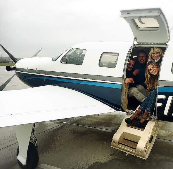 <p>No accomodations are too small for Heidi Klum when it comes to her loved ones — she piled her fam into a propeller plane in Germany! “<span>Good to be home with Mom …Dad…and my brother Michael</span>,” she wrote. (Photo: <a rel="nofollow noopener" href="https://www.instagram.com/p/BMbdvEmATrg/" target="_blank" data-ylk="slk:Heidi Klum via Instagram;elm:context_link;itc:0;sec:content-canvas" class="link ">Heidi Klum via Instagram</a>) </p>