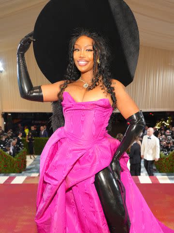 <p>Kevin Mazur/MG22/Getty</p> SZA arrives at The 2022 Met Gala Celebrating "In America: An Anthology of Fashion" on May 02, 2022 in New York City.