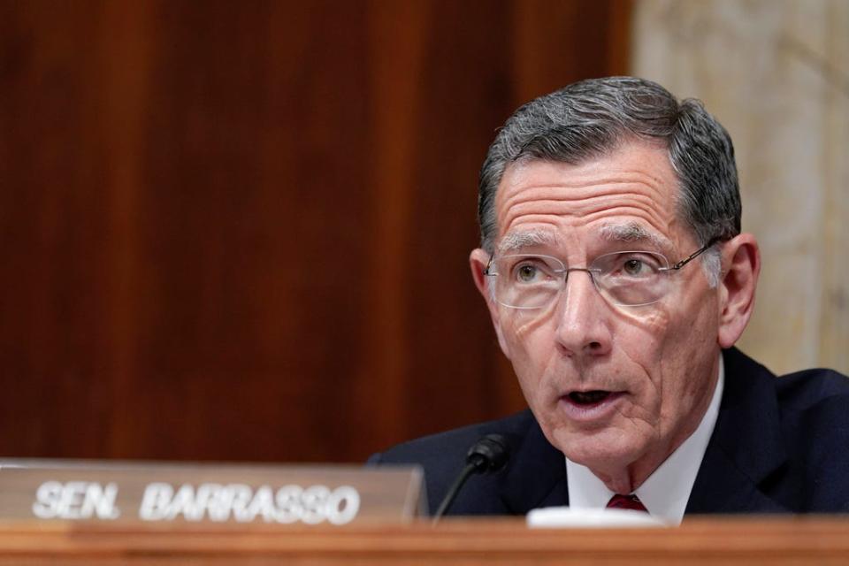 Sen. John Barrasso, R-Wyo., speaks during a Senate Energy and Natural Resources hearing to examine the federal response to escalating wildfires and to evaluate reforms to land management and wildland firefighter recruitment, Thursday, June 8, 2023, on Capitol Hill in Washington.