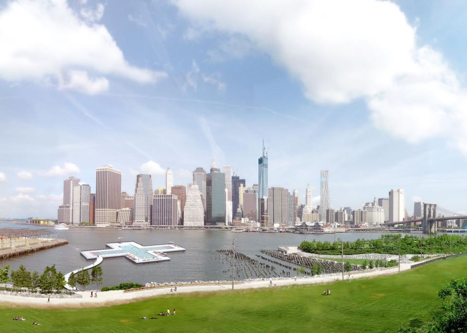 The pool will be located just north of the Manhattan Bridge.