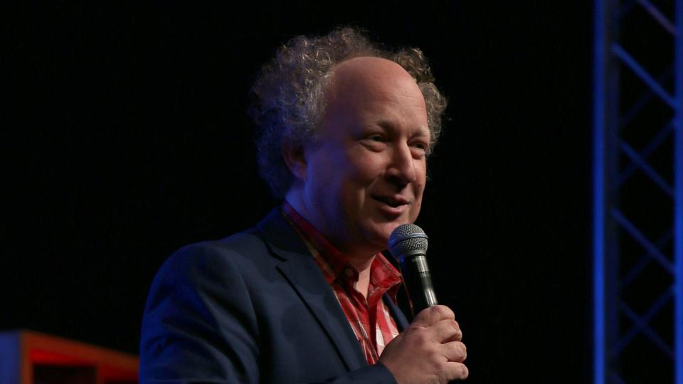 Andy Zaltzman speaking at Hay Festival 2022