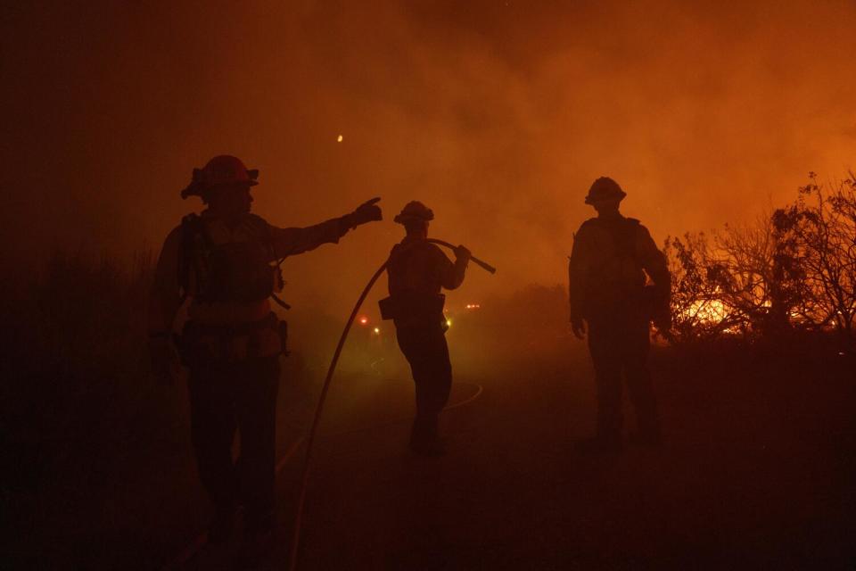 Firefighters at work in Gorman.