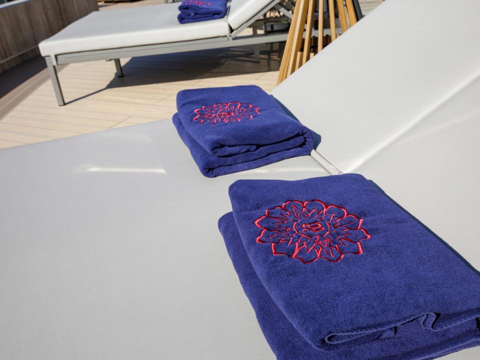 MSC towels on daybeds 