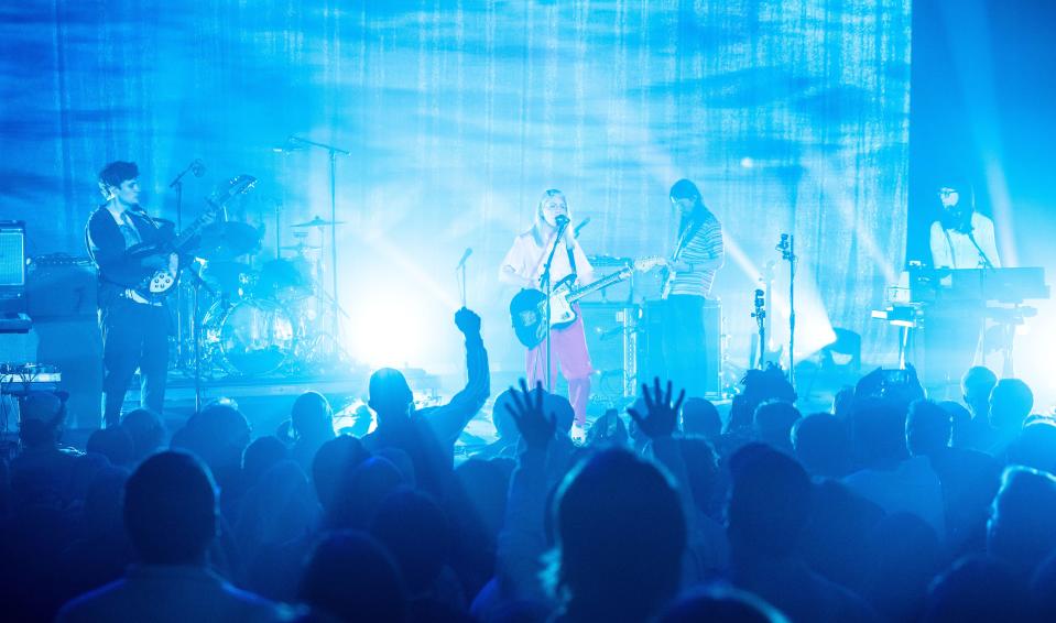 Canadian dream pop band Alvvays performs at the Pabst Theater in Milwaukee on Monday, April 22, 2024.