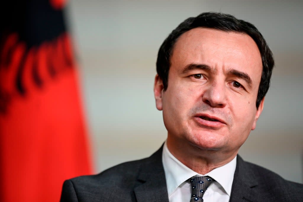 Kosovo’s prime minister, Albin Kurti is seeking closer links with Nato amid growing concerns about Russian aggression in the Balkan states.  (AFP via Getty Images)