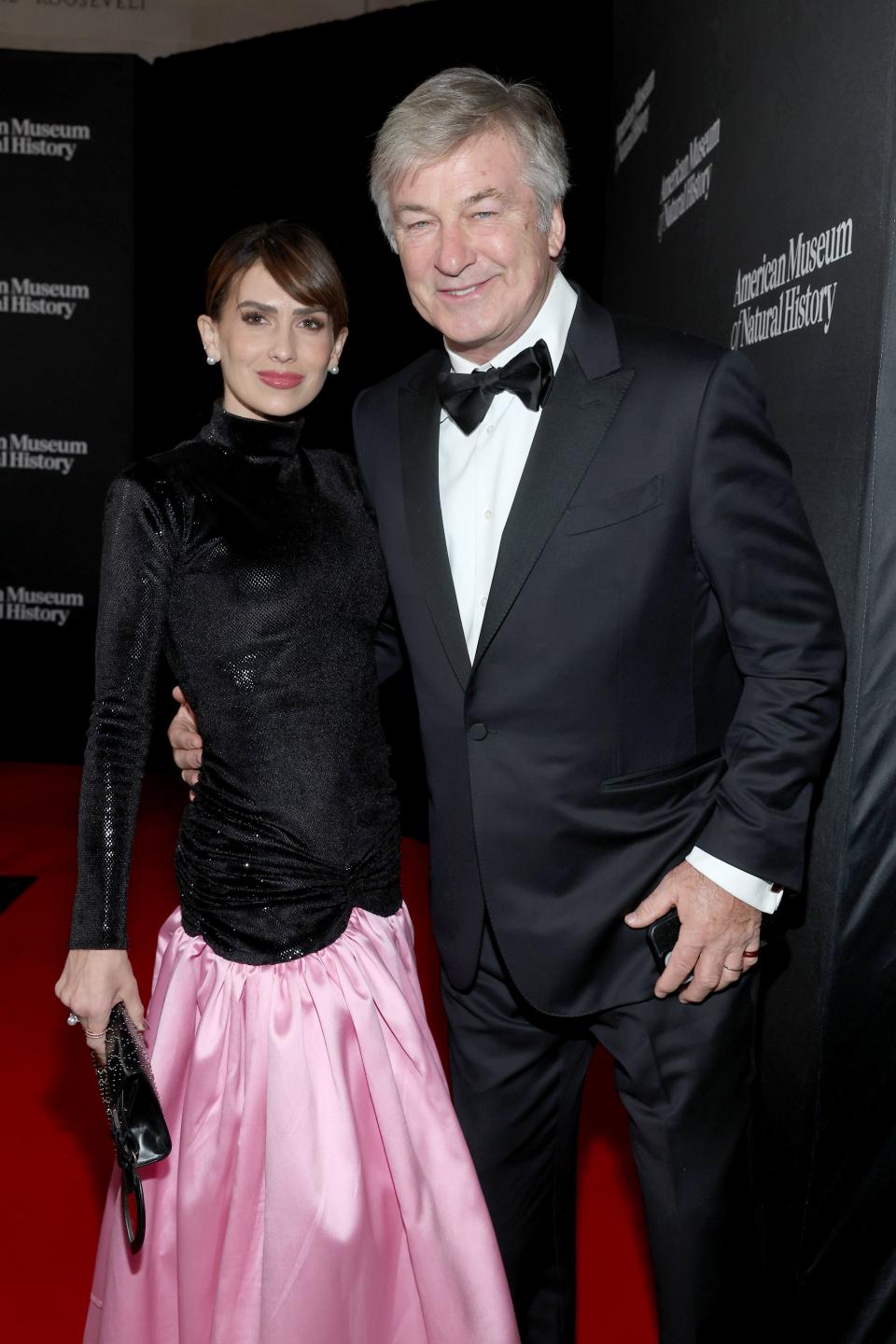 Alec Baldwin, right, and wife Hilaria attend a gala at the American Museum of Natural History on Nov. 30, 2023, in New York City.