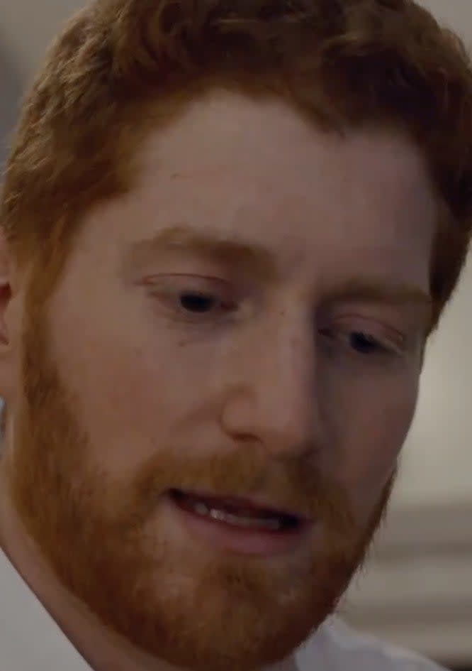 A closeup of the actor playing Harry