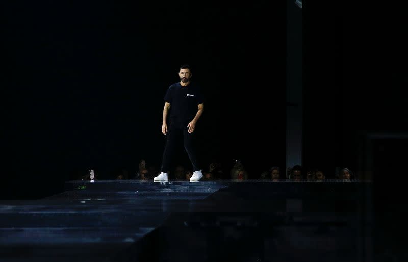 Chief Creative Officer for Burberry Riccardo Tisci appears following the Burberry catwalk show at London Fashion Week in London