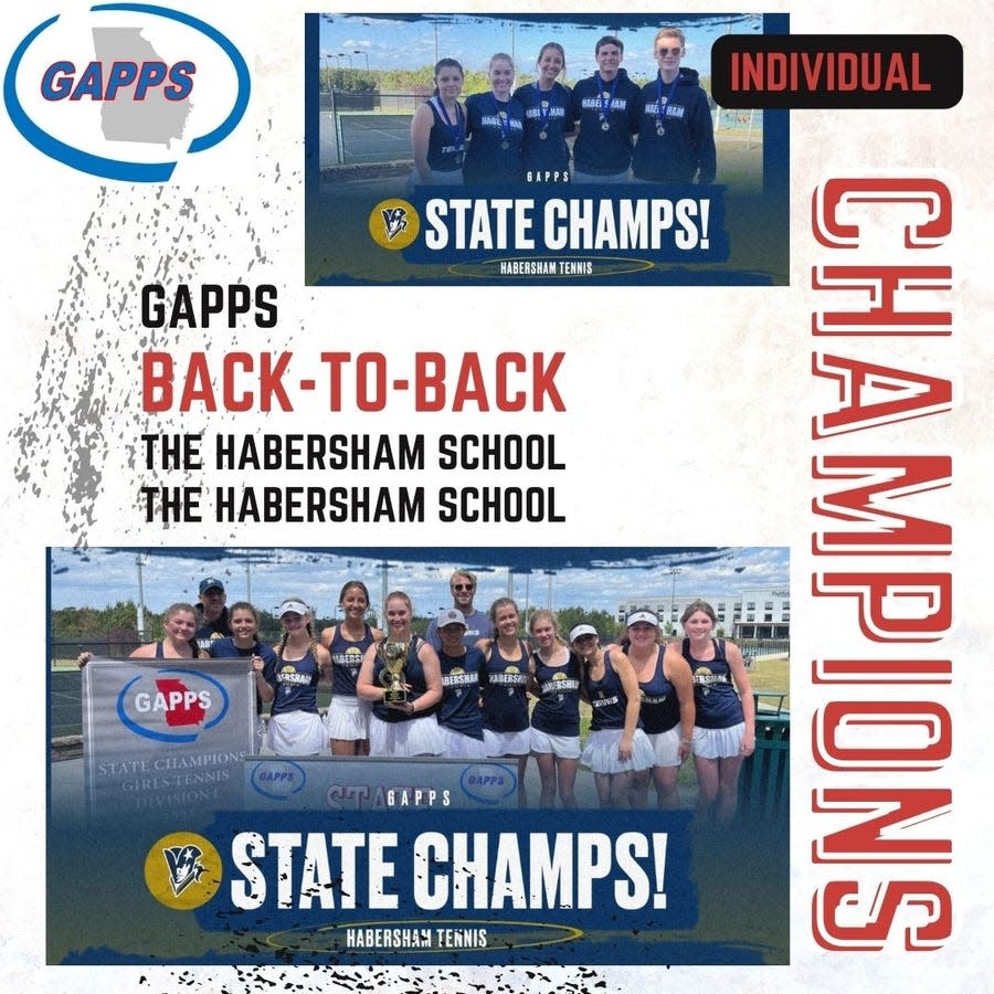 The Habersham School Tennis teams brought home several state championships this week.