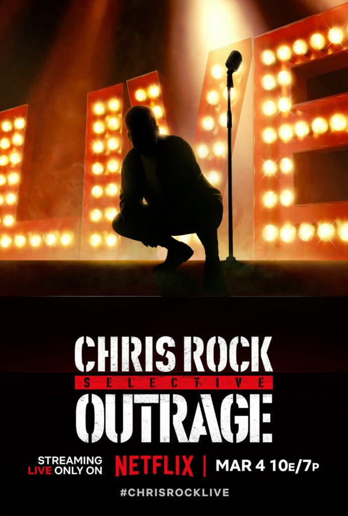 “Chris Rock: Selective Outrage” will stream March 4 at 10 ET/7PT on Netflix.