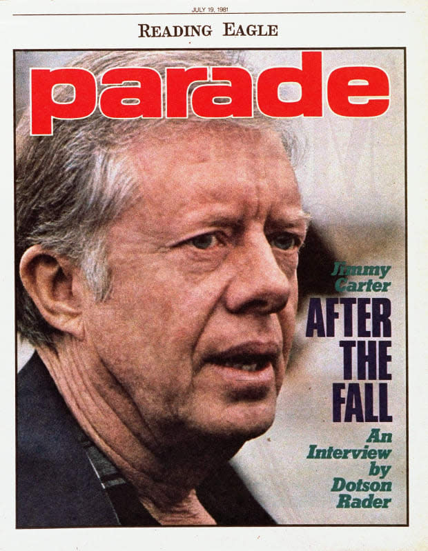 <p>Dotson Rader talks with former president Jimmy Carter for the July 19, 1981 cover story.</p>