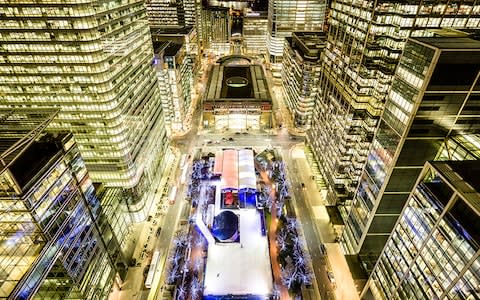 The Canary Wharf ice rink