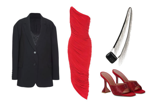 Valentine's Day Outfit Idea: Red Dress + Black Boots.