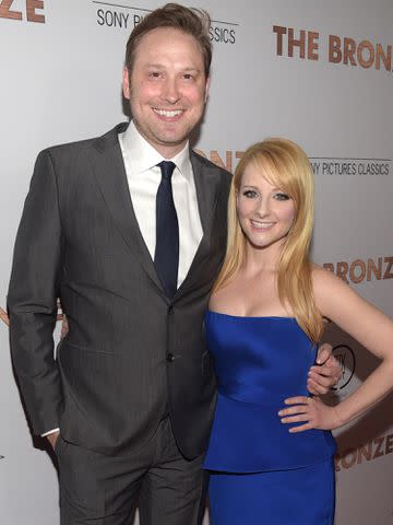 <p>Jason Kempin/Getty</p> Winston Rauch and Melissa Rauch attend the premiere of 'The Bronze' on March 7, 2016 in Los Angeles, California