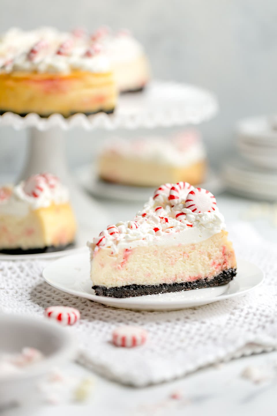 White Chocolate Peppermint Cheesecake