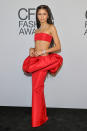 <p>Zendaya's worn a number of headline-hitting looks this year but this custom Vera Wang co-ord clinched the top spot because it's like nothing we've seen before. Fittingly, the young style icon was awarded the Fashion Icon trophy at the event. (Getty Images)</p> 
