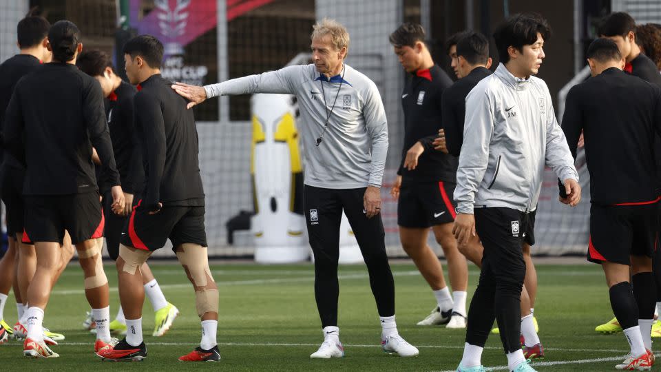 Klinsmann - pictured here leading a training session - came under heavy scrutiny during his time in charge. - Karim Jaafar/AFP/Getty Images