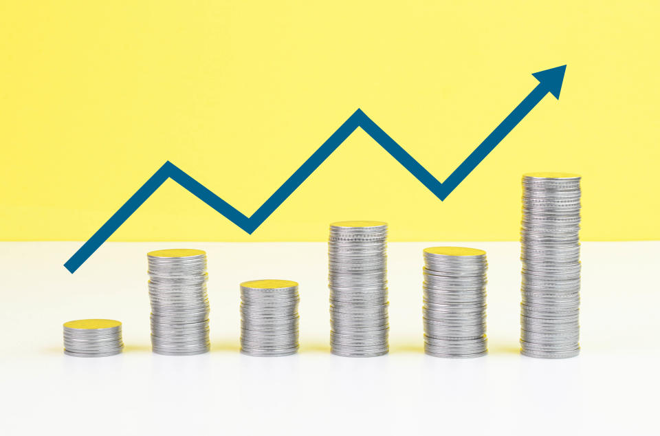 Rising graph line representing inflation