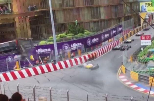 Shocking footage shows the Formula Three crash (Lucas Lam)