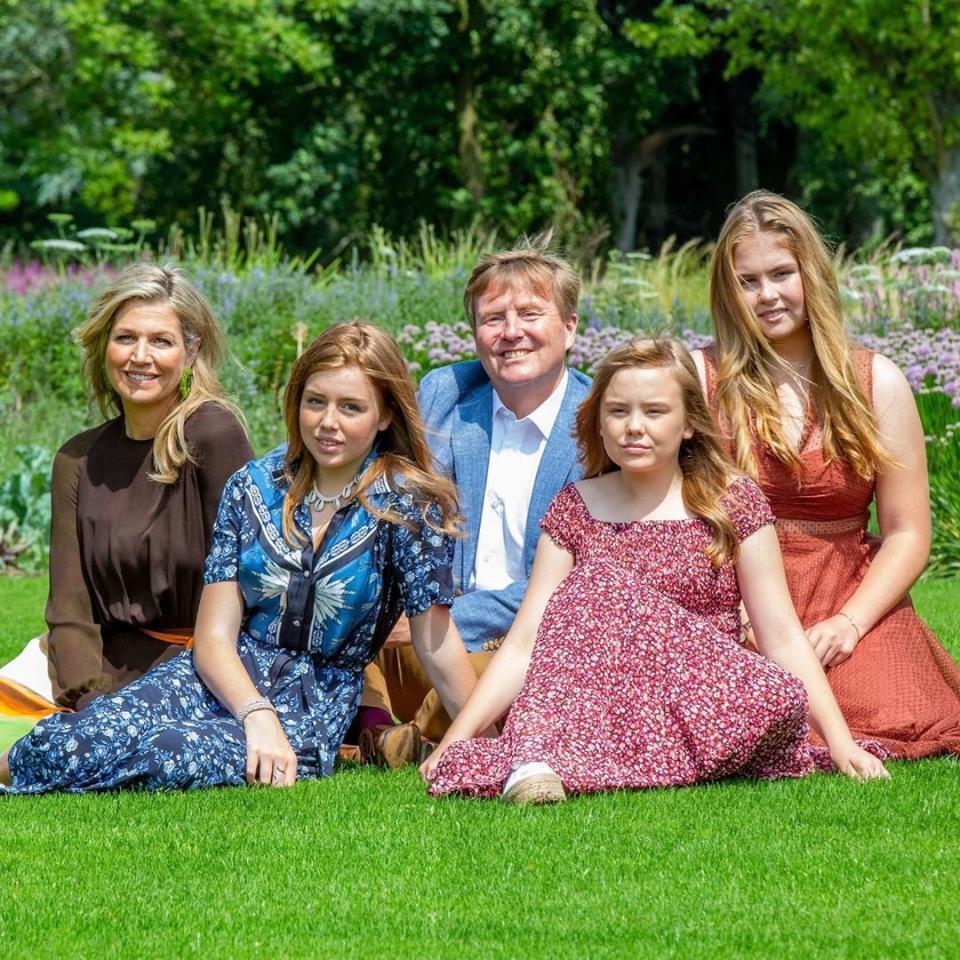 The Dutch royal family took advantage of the sunshine to take some new photos. King Willem-Alexander and Queen Maxima posed with their three daughters — <a href="https://people.com/royals/princess-catharina-amalia-netherlands-15th-birthday-portrait/" rel="nofollow noopener" target="_blank" data-ylk="slk:Princess Catharina-Amalia;elm:context_link;itc:0;sec:content-canvas" class="link ">Princess Catharina-Amalia</a>, Princess Alexia and Princess Ariane.