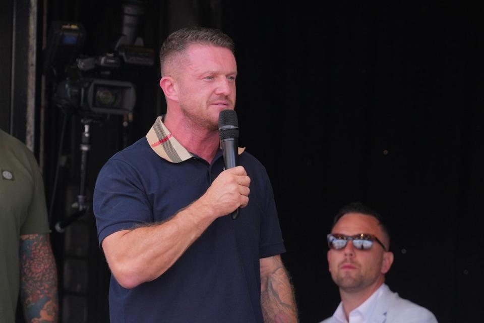 Tommy Robinson expressed his support for the statement (PA Wire)