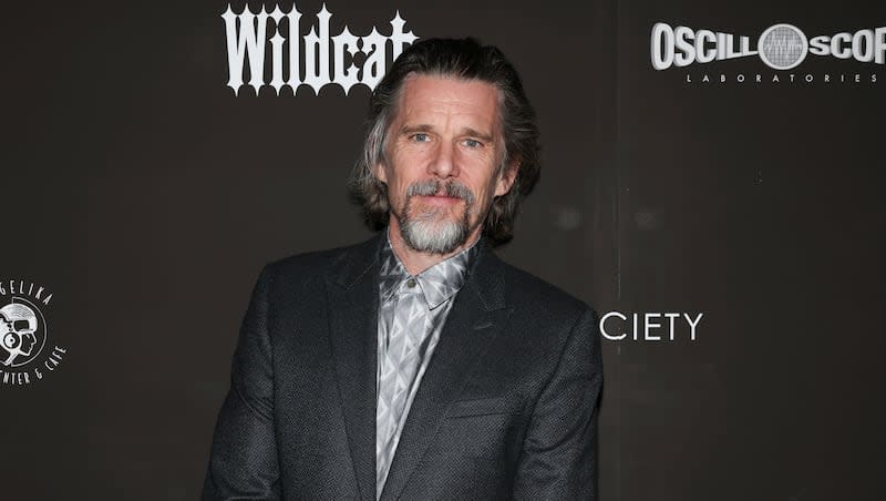 Ethan Hawke attends the premiere of "Wildcat," hosted by Dior and The Cinema Society, at the Angelika Film Center on Thursday, April 11, 2024, in New York.