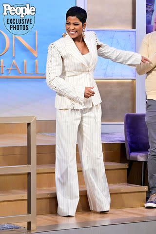 <p>Jeff Neira/abc</p> Tamron Hall on the set of her nationally syndicated daytime talk show