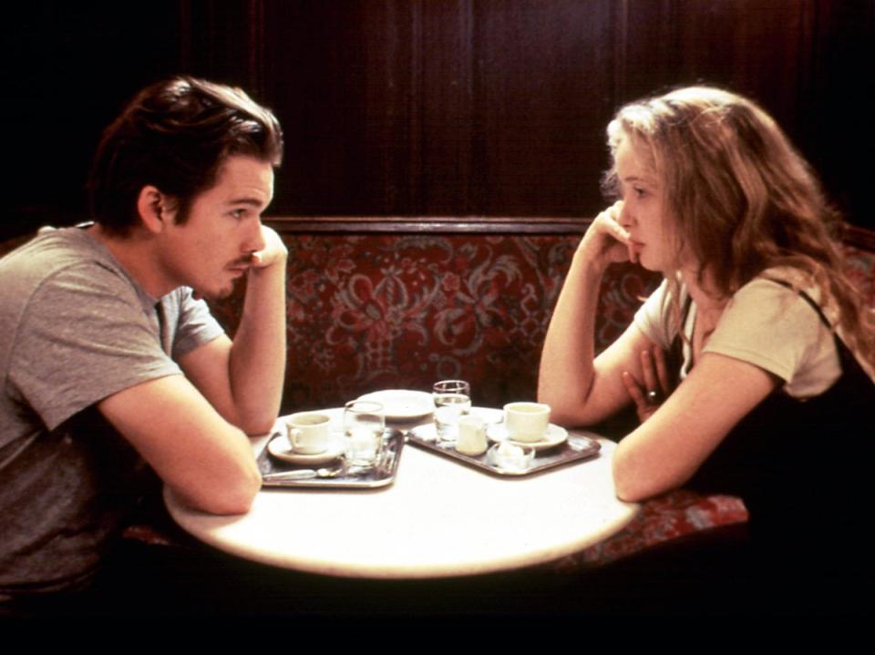 Ethan Hawke and Julie Delpy in ‘Before Sunrise’ (Moviestore/Shutterstock)