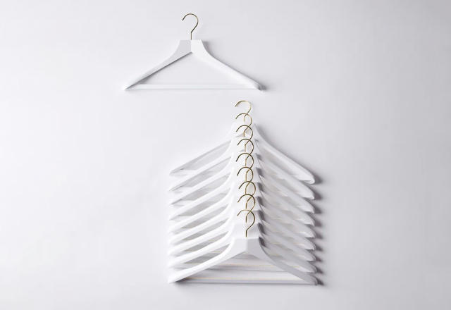 MAWA Wood Clothes Hangers, White or Black, Beechwood, Handmade