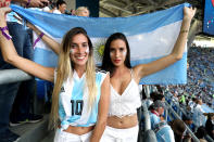 <p>Argentina fans in the stands before the FIFA World Cup Group D match at Saint Petersburg Stadium. (Photo by Owen Humphreys/PA Images via Getty Images) </p>