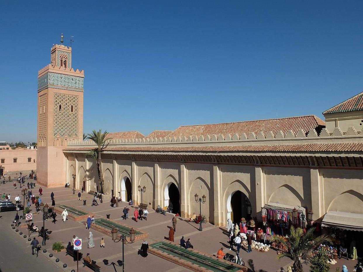 La mosquée de la Kasbah à Marrakech, au Maroc, avec son minaret. (photo non datée)