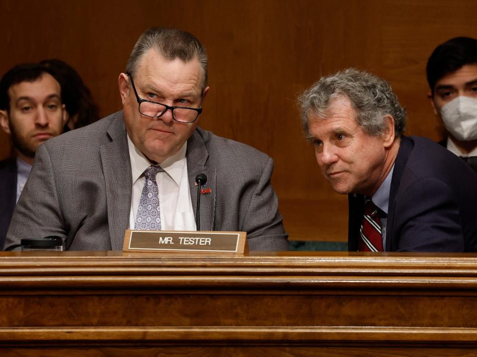 Sens. Jon Tester of Montana and Sherrod Brown of Ohio