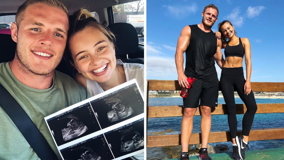 NRL star Tom Burgess and girlfriend Tahlia Giumelli are expecting their first baby. Photo: Instagram/thomasburgess