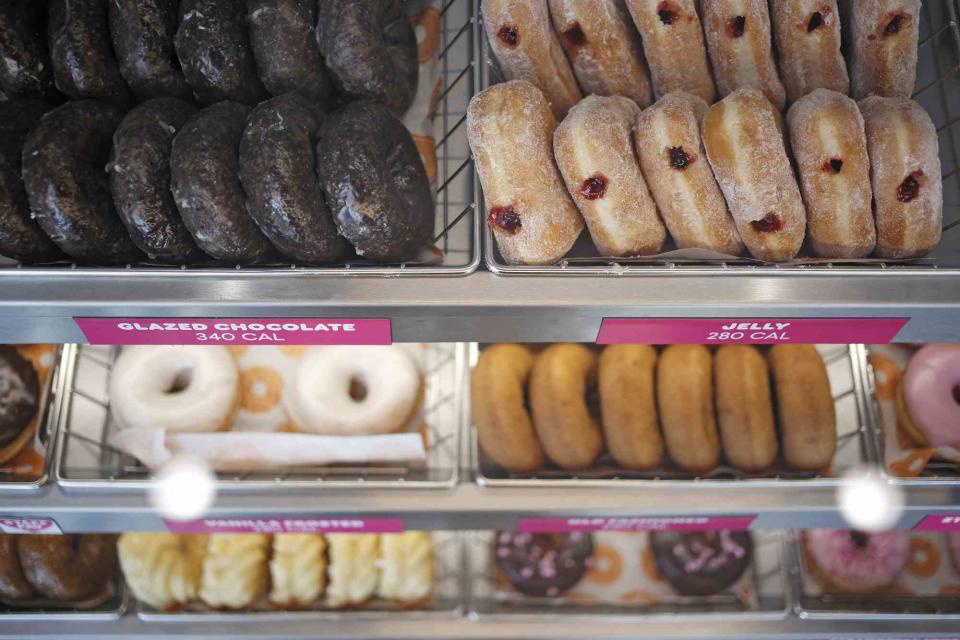 <p>Luke Sharrett/Bloomberg via Getty</p> Dunkin